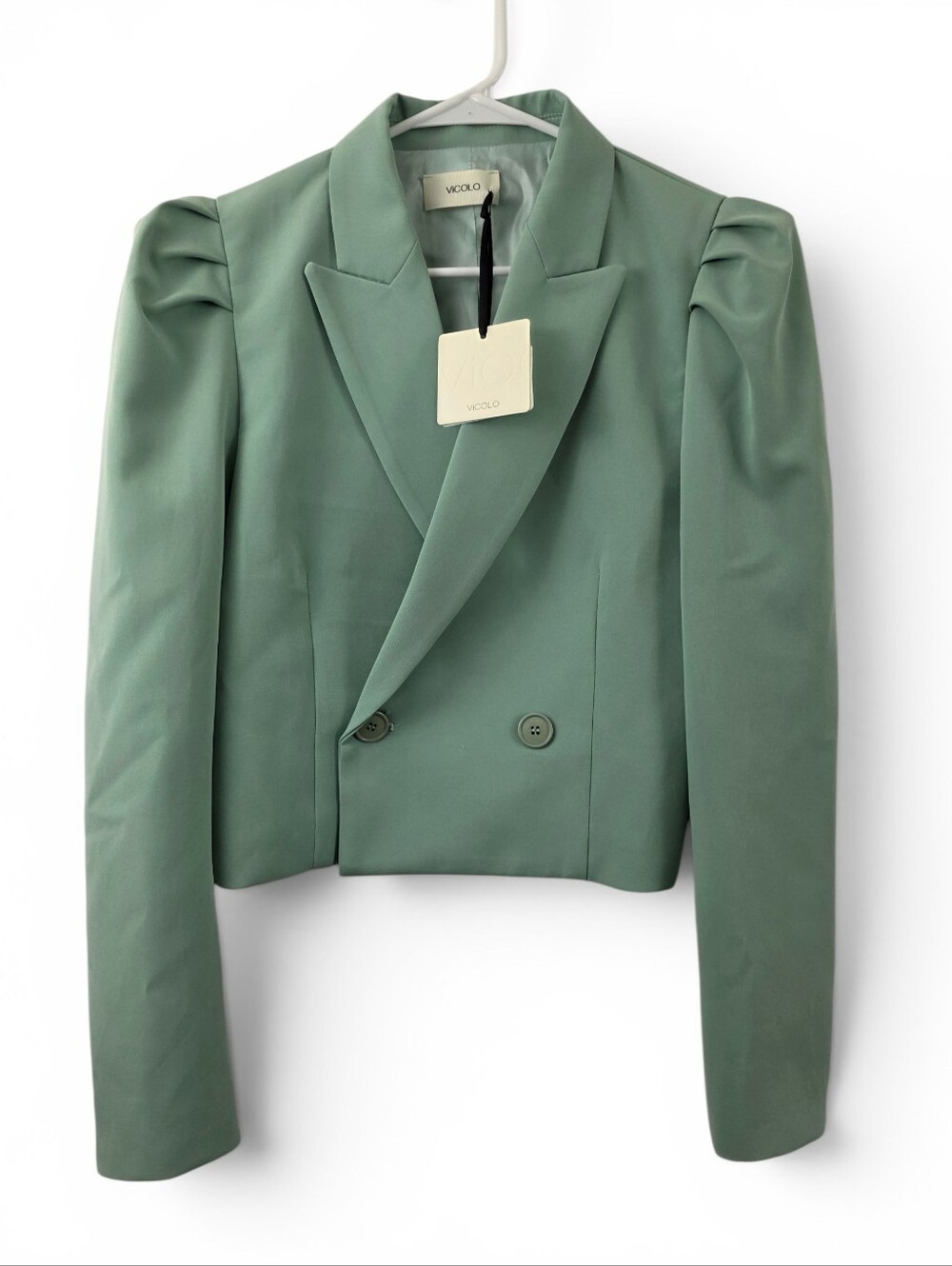NWT Vicolo Crop Single Breasted Blazer Balloon Sleeve Professional Jacket Medium
